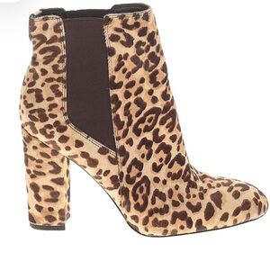 SAM EDELMAN Cow Hair Leopard Case Chelsea Ankle Boots 6.5